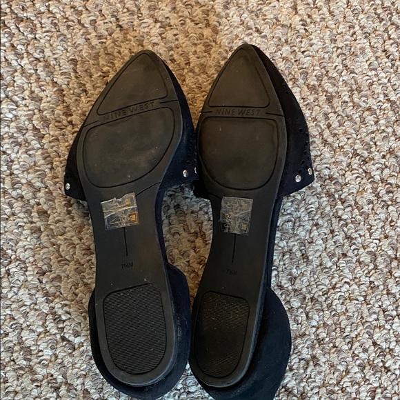 Nine West Black Cutout Flats with Stud Accents - Picture 4 of 4